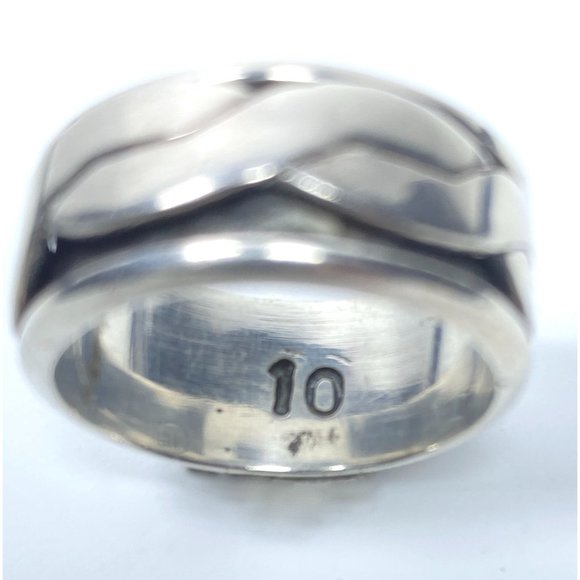 Unisex Celtic Braided Rope Oxidized Sterling Silver Spinner Ring Size 10 By AE - Picture 3 of 4
